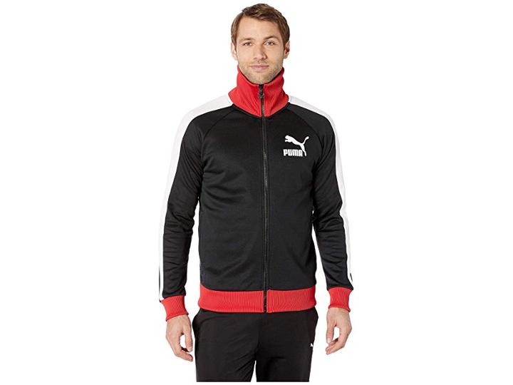Puma T7 Vintage Track Jacket (puma Black/puma White/ribbon Red) Men's Coat