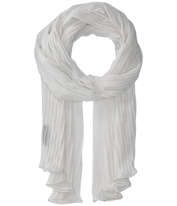 Steve Madden Solid Georgette Pleated Eve Wrap (silver) Scarves