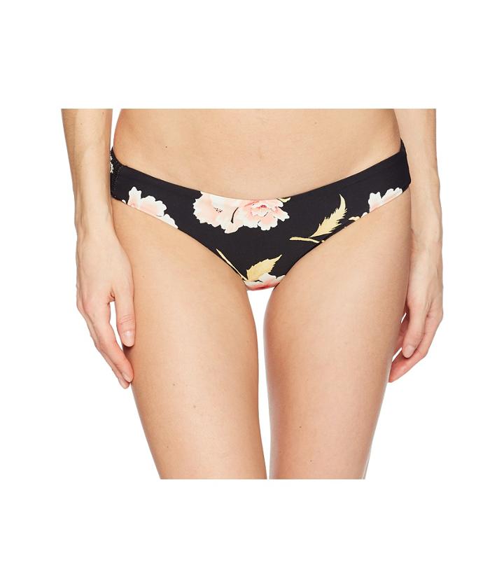 Billabong Floral Dawn Lowrider Bottom (black Pebble) Women's Swimwear