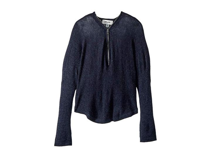 Maddie By Maddie Ziegler Y-neck Zip Sweater (big Kids) (blue) Girl's Sweater