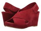 Johnston & Murphy Tori Cross Band Wedge (red Suede) Women's Wedge Shoes