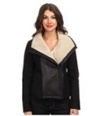 Nydj Faux Shearling Moto Jacket (black) Women's Coat