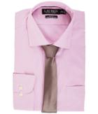 Lauren Ralph Lauren Non Iron Poplin Stretch Slim Fit Spread Collar Derss Shirt (pink/white) Men's Clothing