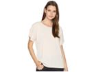 Calvin Klein Short Sleeve Top With Pearl Detail (blush) Women's Clothing