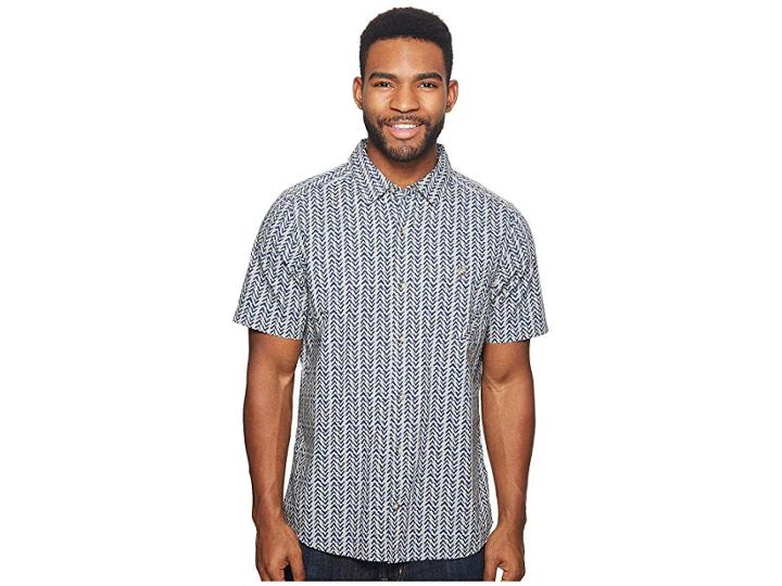 Toad&co Fletch Print Short Sleeve Shirt (light Ash Birdseye Print) Men's Short Sleeve Button Up