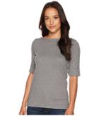 Lauren Ralph Lauren Cotton Boat Neck T-shirt (cityscape Grey Heather) Women's T Shirt