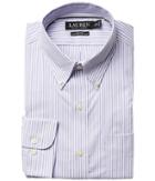Lauren Ralph Lauren Slim Fit Non Iron Pinpoint Stretch Stripe Button Down Collar Dress Shirt (purple) Men's Long Sleeve Button Up