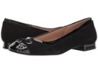 French Sole Zipper (black Suede/patent) Women's Dress Flat Shoes