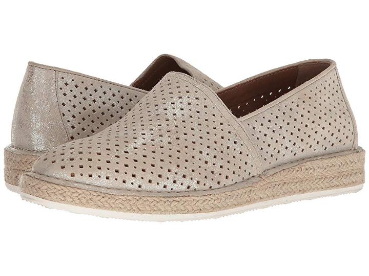 Trask Paige (bone Metallic Suede) Women's Flat Shoes