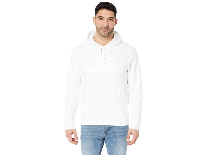 Nike Sb Sb Icon Pullover Essential Hoodie (white/white) Men's Sweatshirt