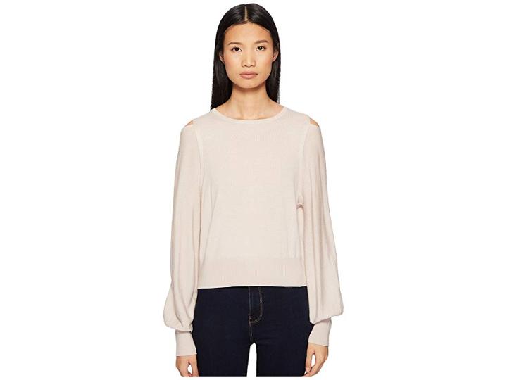 Vince Overlap Shoulder Slit (sandstone) Women's Sweater