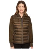 Michael Michael Kors Zip Front Bomber Packable M823220f (army) Women's Coat