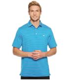 Vineyard Vines Golf Swindell Stripe Sankaty Performance Polo (dark Cerulean) Men's Clothing