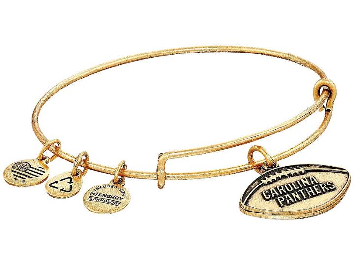 Alex And Ani Nfl Carolina Panthers Football Bangle (rafaelian Gold) Charms Bracelet