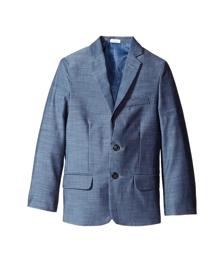Calvin Klein Kids Plain Weave Slub Jacket (big Kids) (medium Blue) Boy's Coat