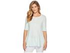 Mod-o-doc Supreme Jersey Elbow Sleeve Henley Tunic (light Clover) Women's Blouse