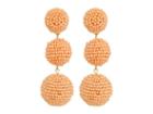 Kenneth Jay Lane 2 Peach Pink Seed Bead Wrapped Ball Post Earrings W/ Dome Top (peach Pink) Earring