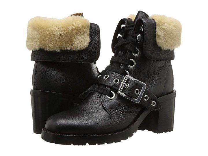 Frye Kay Shearling Lace (black) Women's Shoes
