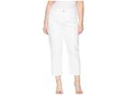 Nydj Plus Size Plus Size Jenna Straight Ankle W/ Raw Hem In Optic White Destructed (optic White Destructed) Women's Jeans