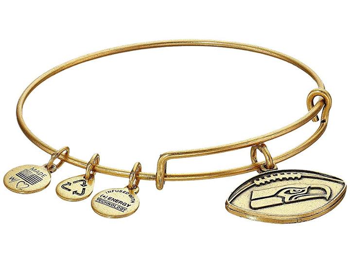 Alex And Ani Nfl Seattle Seahawks Football Bangle (rafaelian Gold) Charms Bracelet