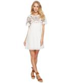 J.o.a. Embroidered Babydoll Dress (white) Women's Dress
