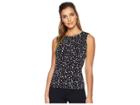 Calvin Klein Pleat Neck Cami (black/cream) Women's Clothing