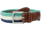 Vineyard Vines Prep Stripe Waxed Cord Belt (capri Blue) Men's Belts