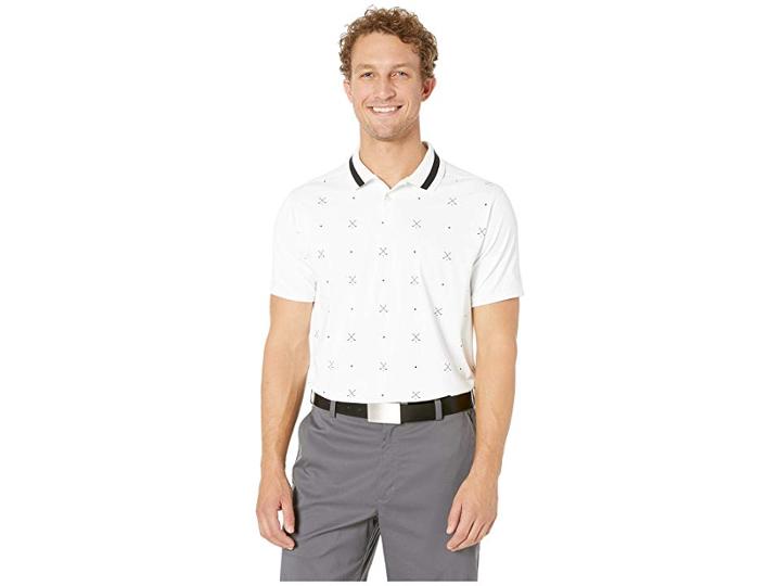 Nike Golf Dry Vapor Print Polo (white/black/white) Men's Clothing