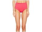Kate Spade New York Core Solids #79 Scalloped High-waist Bikini Bottom (tagine Pink) Women's Swimwear