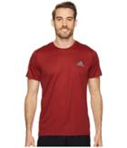 Adidas Essential Tech Crew Tee (scarlet Heather) Men's T Shirt