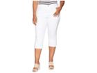 Nydj Plus Size Plus Size Capris W/ Lace-up Hem In Optic White (optic White) Women's Jeans