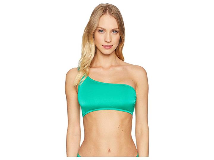 Seafolly Flashback Stella One Shoulder Top (envy) Women's Swimwear
