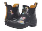 Joules Wellibob (dark Grey Floral) Women's Rain Boots