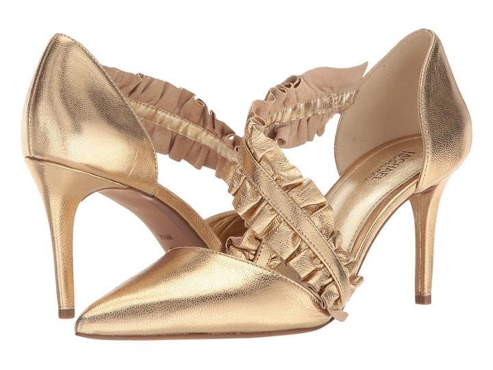 Michael Michael Kors Bella Pump (pale Gold Metallic Nappa) High Heels