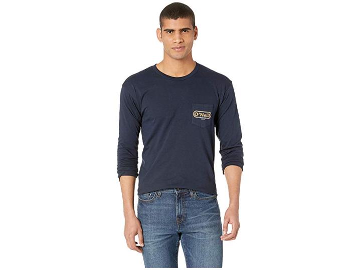 O'neill Reach Long Sleeve Screen Tee (navy) Men's T Shirt