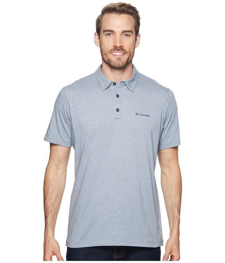 Columbia Cullman Crest Polo (grey Ash/chalk) Men's Short Sleeve Pullover