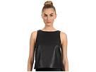 Tibi - Leather W/ Ponte Combo Crop Top (black)