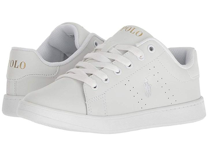 Polo Ralph Lauren Kids Quilton (little Kid) (white Leather/white Pony Player/gold) Girl's Shoes