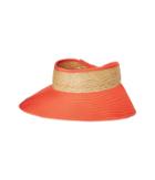 San Diego Hat Company Rbv001os Ribbon Visor W/ Adjustable Raffia Bow Closure (coral) Caps