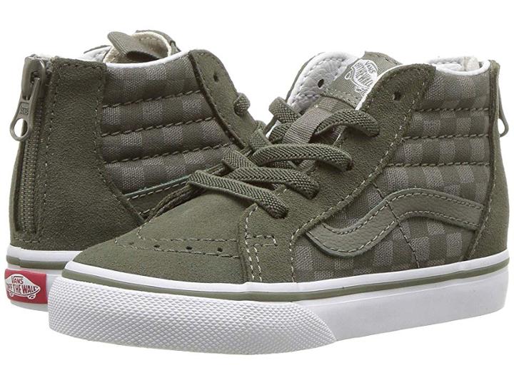 Vans Kids Sk8-hi Zip (infant/toddler) ((checkerboard) Dusty Olive) Boys Shoes