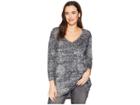 Nally & Millie Burnout Grey Distress Print Top (multi) Women's Clothing