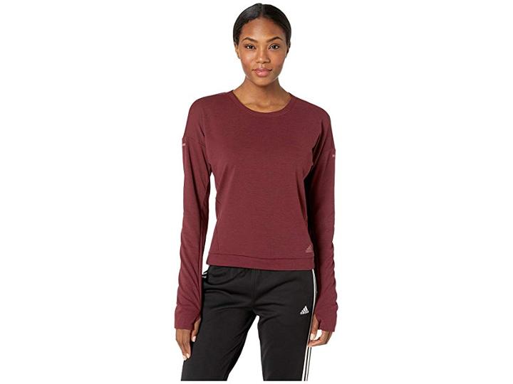 Adidas Supernova Soft Sweatshirt (noble Maroon/colored Heather) Women's T Shirt