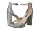 Nine West Dempsey Platform Heel Sandal (silver Synthetic) Women's Shoes