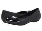 Crocs Cap Toe Flat (black/black) Women's Flat Shoes