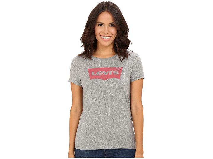 Levi's(r) Womens Slim Crew Neck Tee (core Batwing Smokestack Heather) Women's T Shirt