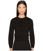 Sonia Rykiel Cotton With Tech Ruffles Sweater (black) Women's Sweater