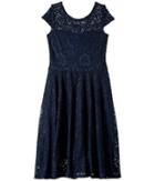 Fiveloaves Twofish Aurora Lace Skater Dress (little Kids/big Kids) (navy) Girl's Dress