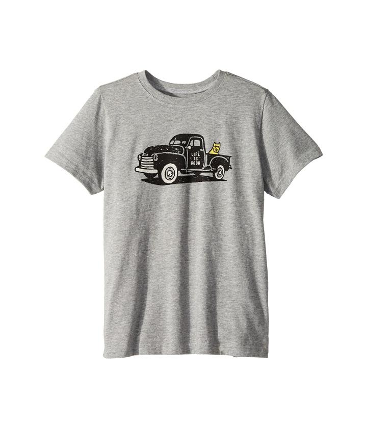 Life Is Good Kids Rocket Truck Crusher Tee (little Kids/big Kids) (heather Gray) Boy's T Shirt