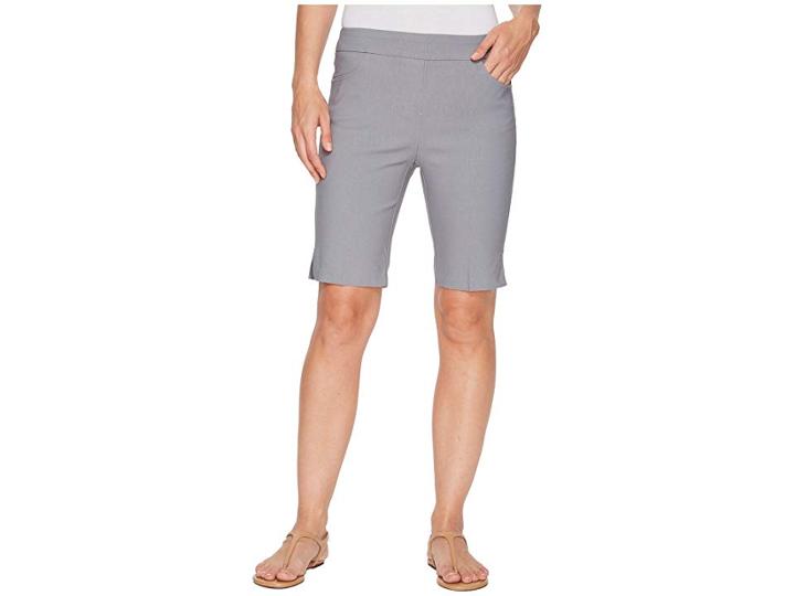 Tribal Stretch Bengaline 10 Pull-on Flatten It Shorts (gray) Women's Shorts