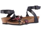 Birkenstock Lola (flower Frill Black Textile/leather) Women's Sandals